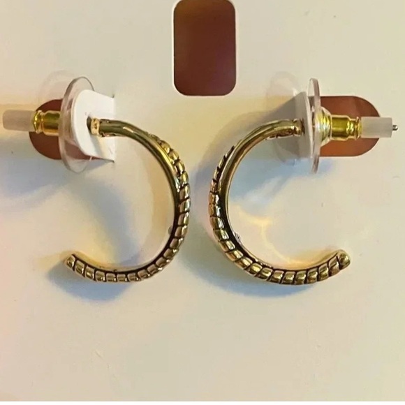 Elegant Gold Hoop Earrings - Picture 2 of 2